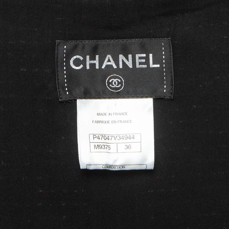 Pre Owned Chanel Black Tweed Zip Front Sleeveless Mini Dress S