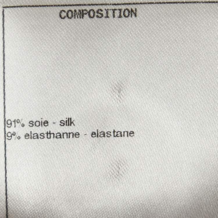 Pre Owned Chanel Off-White Silk Ruffled Halter Neck Top S