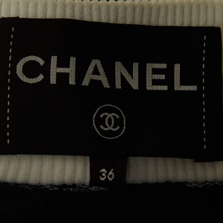 Pre Owned Chanel Black Floral Lace Zip-Up Dress S