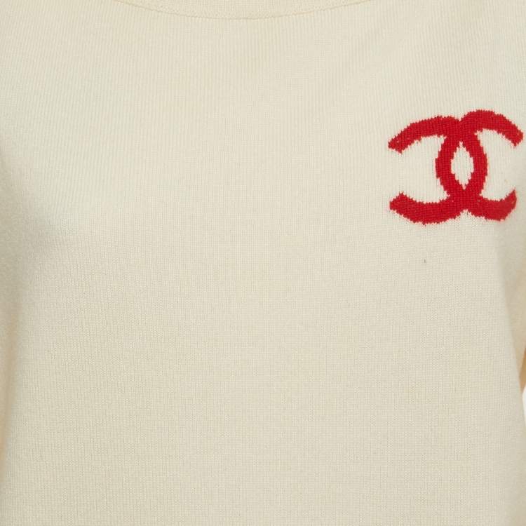 Pre Owned Chanel Cream La Pausa Cashmere Sweater M