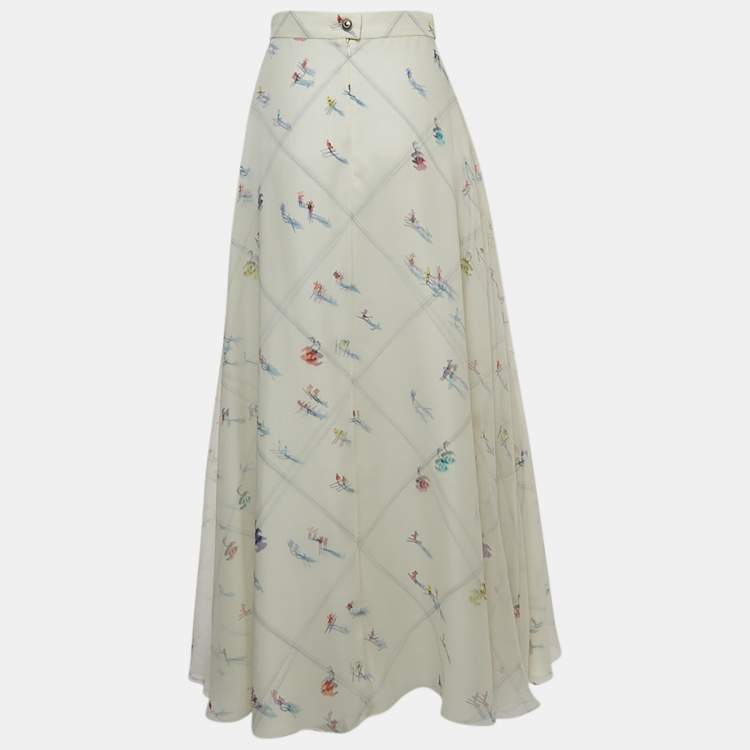 SALE❣️CHANELのロングskirt、超美品、00製、#38 Chanel White Ski Printed Chiffon Maxi Skirt M Chanel | TLC US