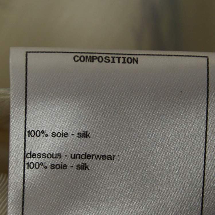 Pre Owned Chanel White Ski Printed Chiffon Maxi Skirt M