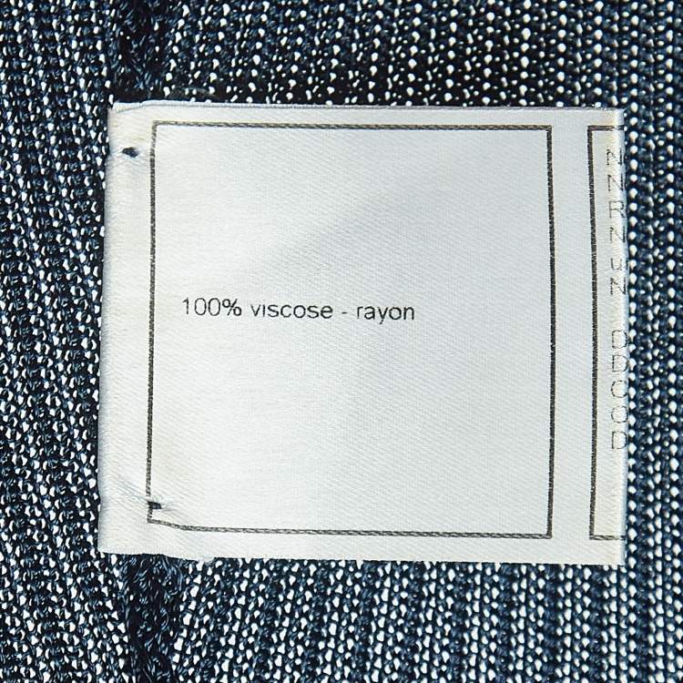 Pre Owned Chanel Multicolor Knit V-Neck Long Sleeve Top S