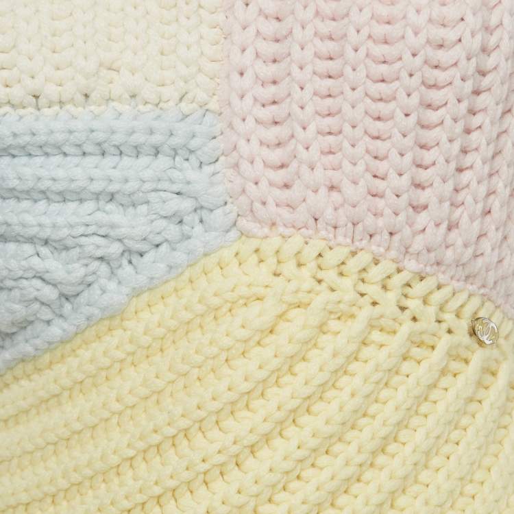 Pre Owned Chanel Multicolor Cashmere Knit Asymmetrical Pullover S