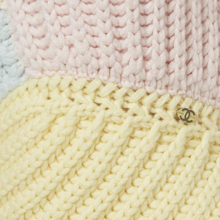 Pre Owned Chanel Multicolor Cashmere Knit Asymmetrical Pullover S