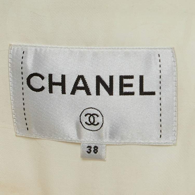Pre Owned Chanel Multicolor Striped Tweed Long Jacket M