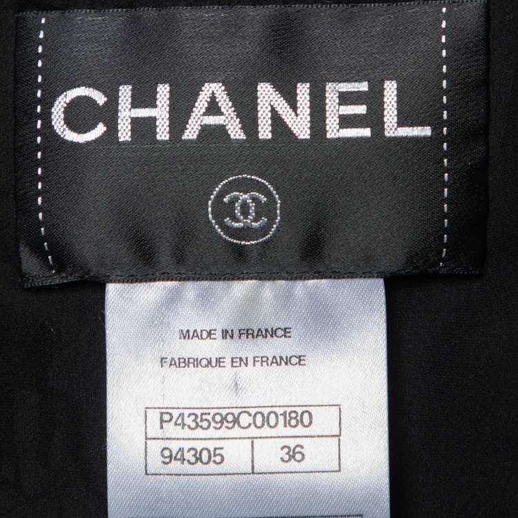 Pre Owned Chanel Black Leather Asymmetric Cropped Jacket S