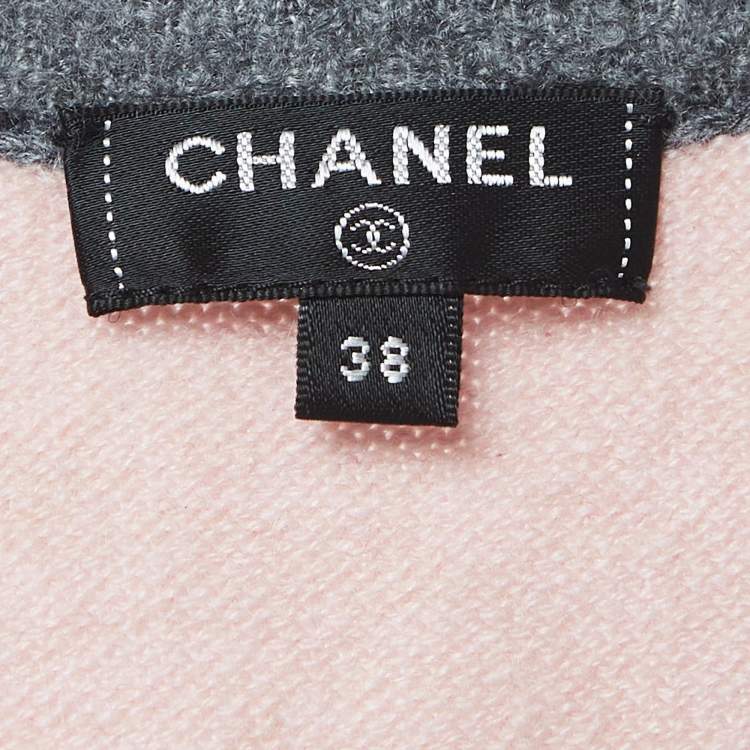 Pre Owned Chanel Pink Cashmere Buttoned Sweater Vest M