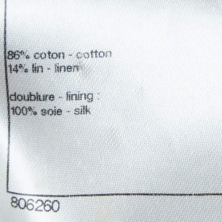 Pre Owned Chanel White Perforated Knit Sleeveless Coverup Dress L