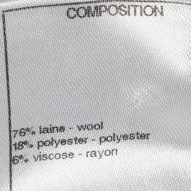 مملوكة مسبقًا Chanel Black Wool Blend Rose Detailed Sweater M