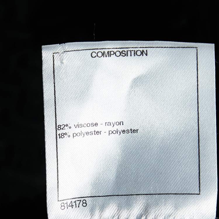 Pre Owned Chanel Black Textured Knit Knee-Length Dress L