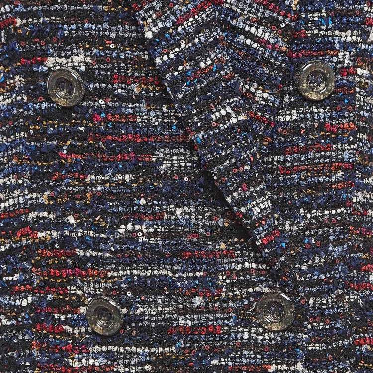 Pre Owned Chanel Multicolor Fantasy Tweed Double Breasted Blazer S