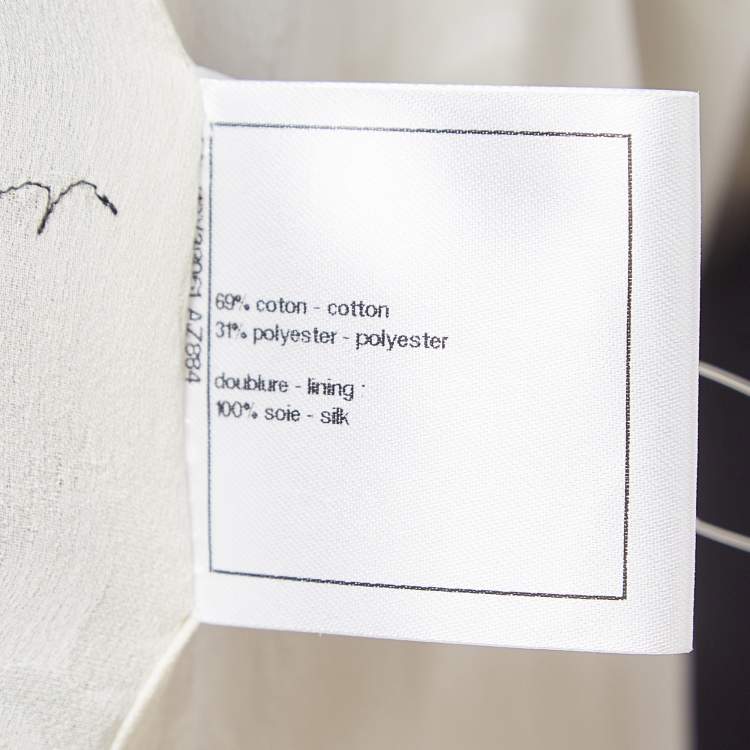 Pre Owned Chanel Blue Cotton Blend Double Breasted Mid-Length Coat M