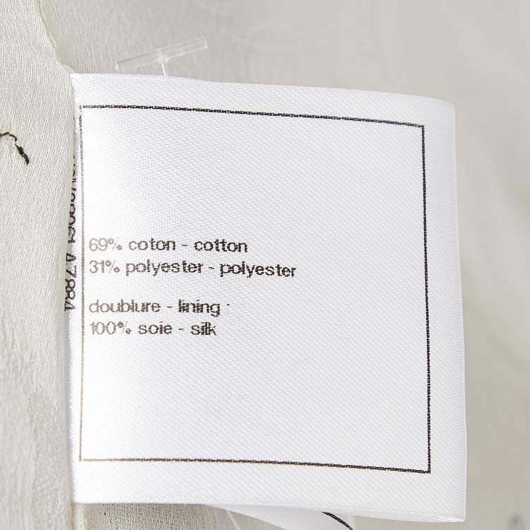 Pre Owned Chanel Blue Cotton Blend Double Breasted Mid-Length Coat M