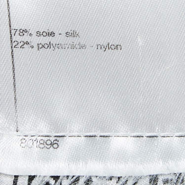Pre Owned Chanel Off White Lozenge Knit Cropped Shirt S