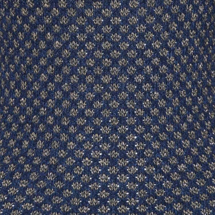 Pre Owned Chanel Multicolor Lurex Wool Knit Byzance Midi Dress L