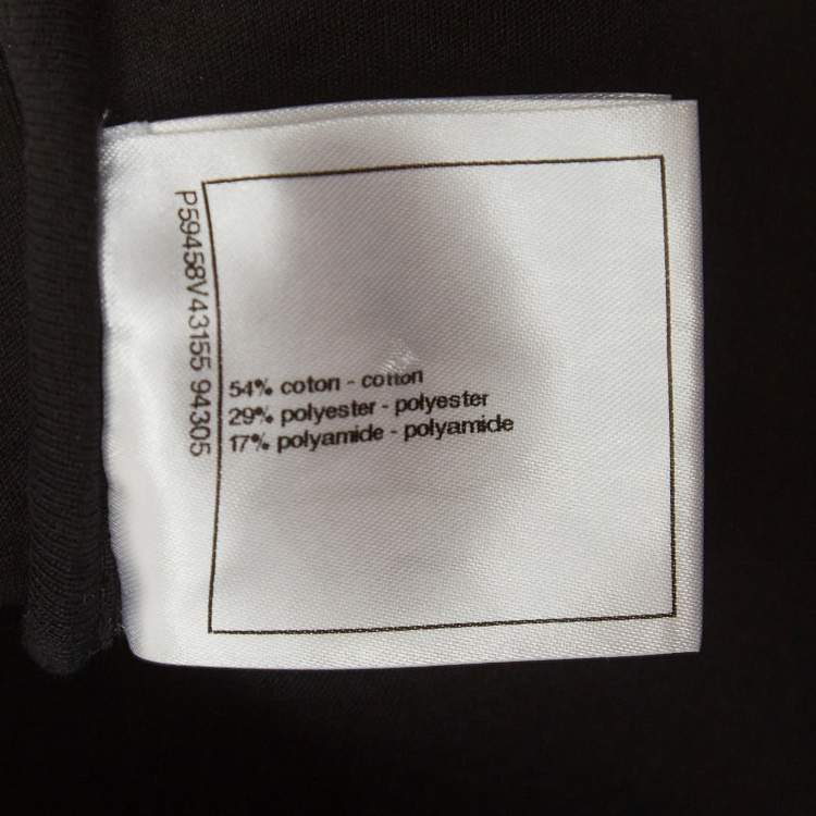 Pre Owned Chanel Black Velvet Contrast Trim Crop Jacket M