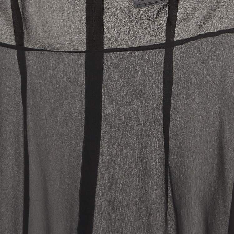 Pre Owned Chanel Black Sheer Silk Mini Sleeveless Dress M