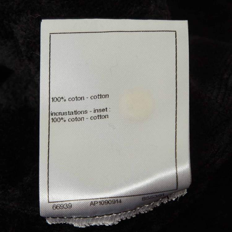 Pre Owned  Chanel Black Terry Coco Beach Mini Cover-Up Dress S 