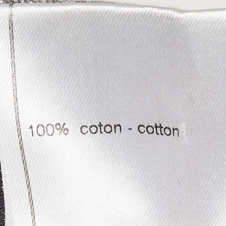 Pre Owned Chanel Grey CC Embellished Denim Flared Jeans L Waist 32"