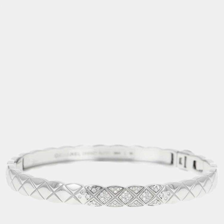 Chanel 18K White Gold Coco Crush Collection Bracelet Size L