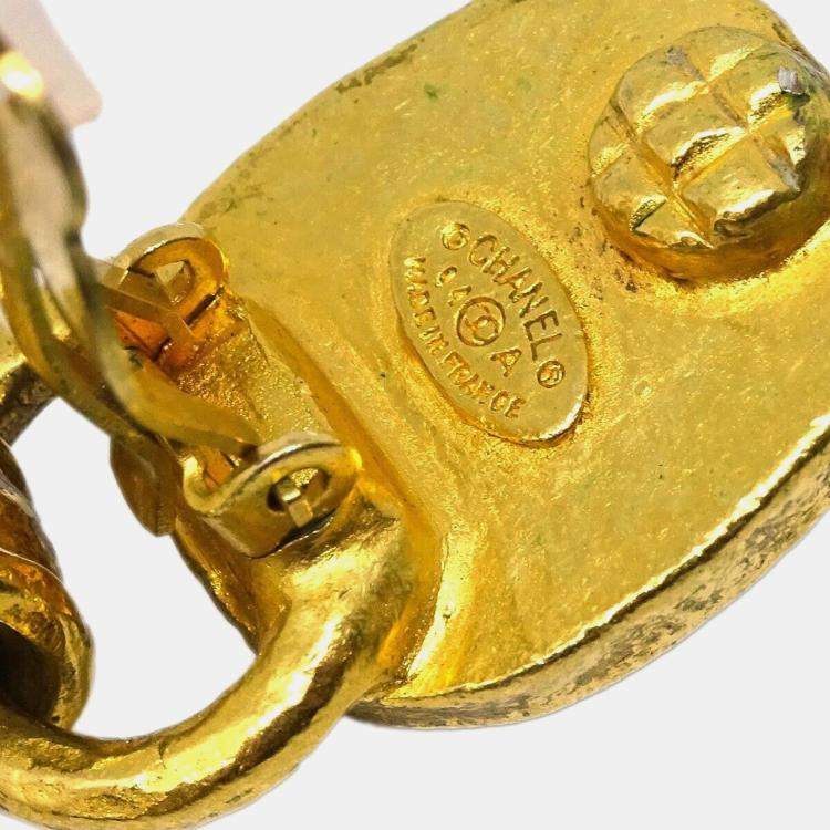 Pre Owned Chanel Gripoix Bell Dangle Clip-On Earrings 