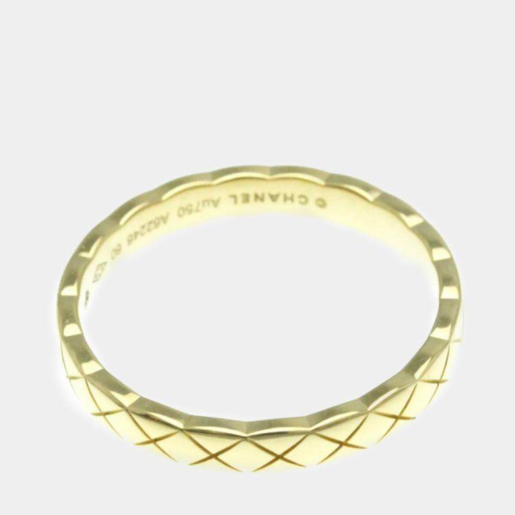 Pre Owned Chanel 18K Yellow Gold Coco Crush Band Ring EU 60