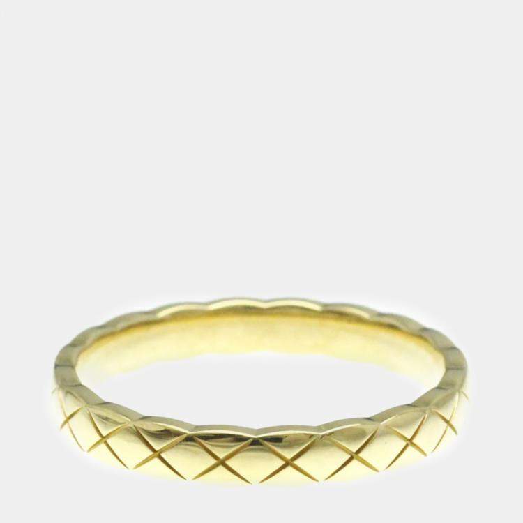 Pre Owned Chanel 18K Yellow Gold Coco Crush Band Ring EU 60