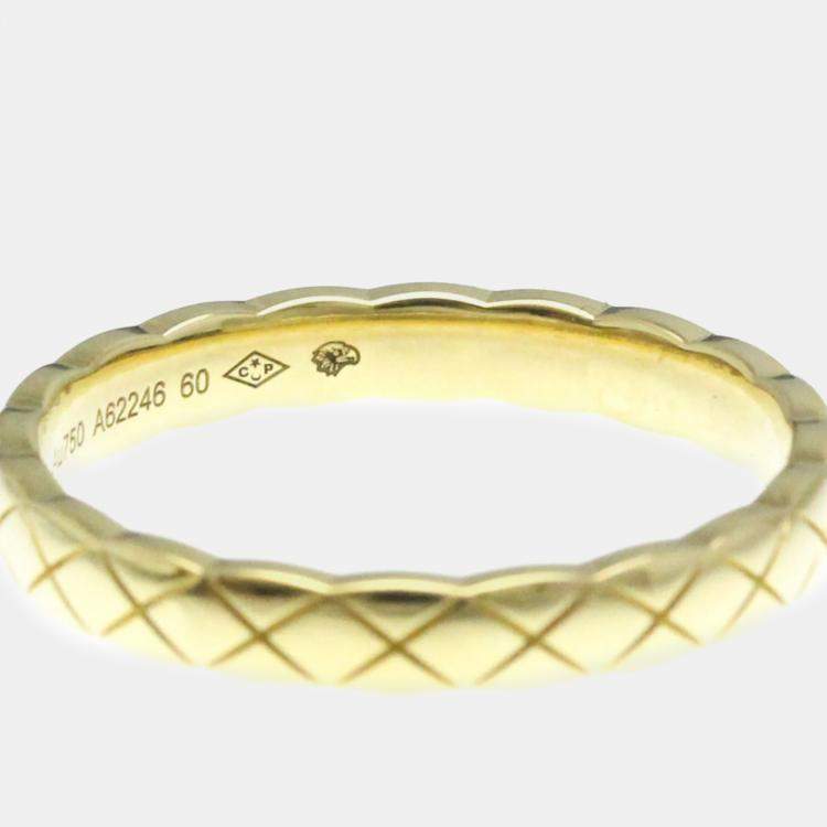 Pre Owned Chanel 18K Yellow Gold Coco Crush Band Ring EU 60