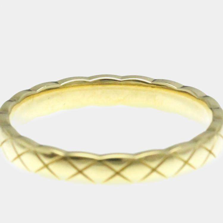 Pre Owned Chanel 18K Yellow Gold Coco Crush Band Ring EU 60