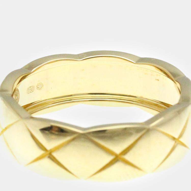 Pre Owned Chanel 18K Yellow Gold Coco Crush Band Ring EU 58