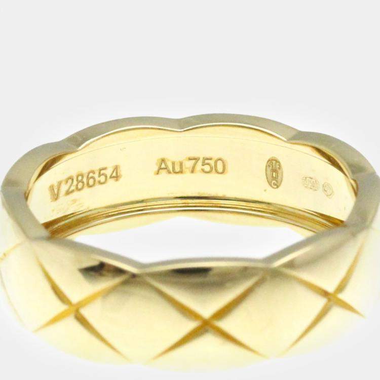 Pre Owned Chanel 18K Yellow Gold Coco Crush Band Ring EU 58