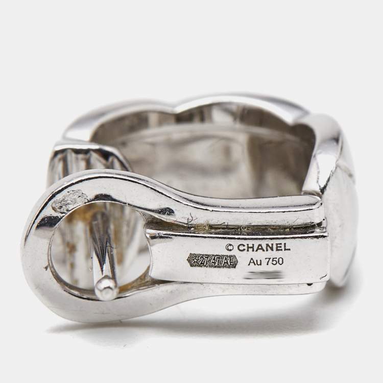 Pre Owned Chanel Coco Crush Diamonds 18k White Gold Earrings