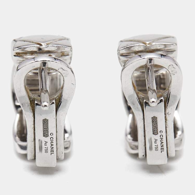 Pre Owned Chanel Coco Crush Diamonds 18k White Gold Earrings