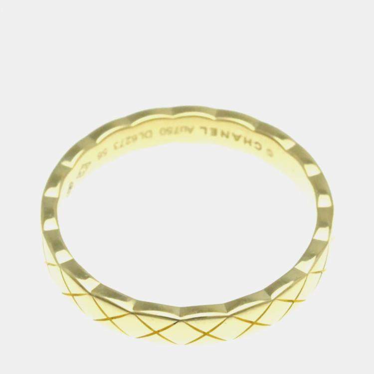 Pre Owned Chanel Coco Crush Mini 18K Yellow Gold Band Ring EU 56