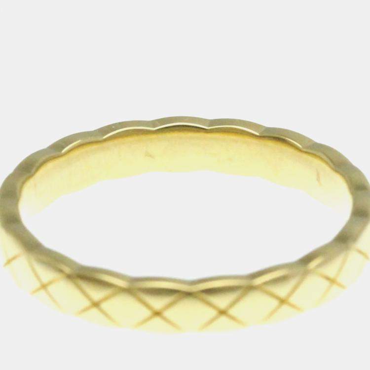 Pre Owned Chanel Coco Crush Mini 18K Yellow Gold Band Ring EU 56