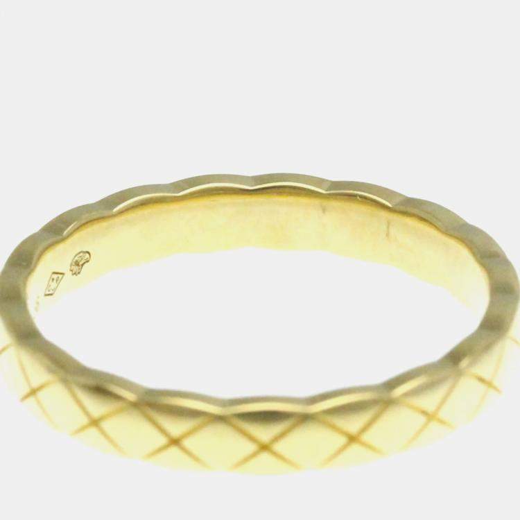 Pre Owned Chanel Coco Crush Mini 18K Yellow Gold Band Ring EU 56