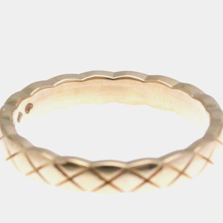 Pre Owned Chanel Coco Crush Mini 18K Pink Gold Band Ring EU 56