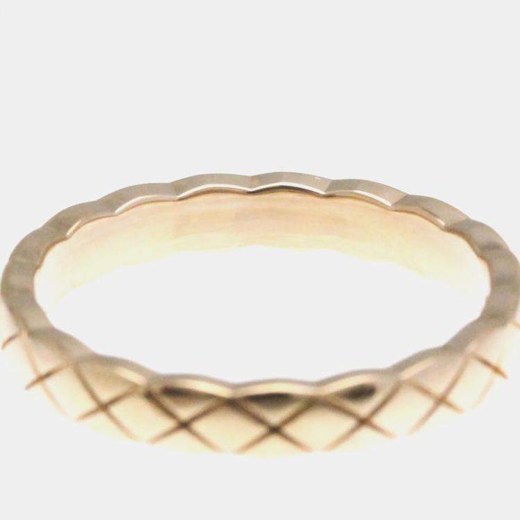 Pre Owned Chanel Coco Crush Mini 18K Pink Gold Band Ring EU 56
