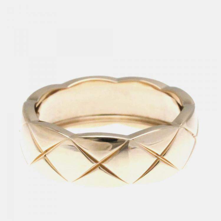 Pre Owned Chanel Coco Crush Ring Medium Size Pink Gold 18K Ring