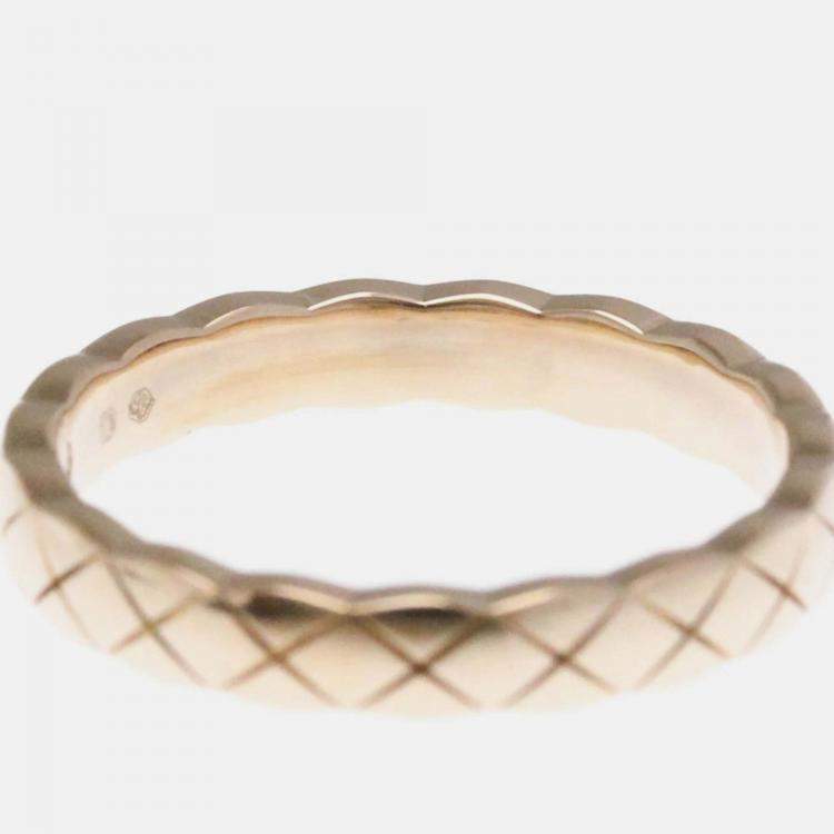 Pre Owned Chanel Coco Crush Ring Mini Pink Gold 18K Fashion Band Ring Pink Gold
