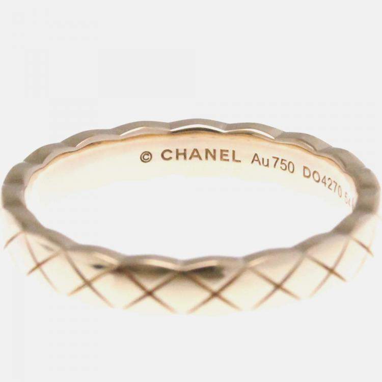 Pre Owned Chanel Coco Crush Ring Mini Pink Gold 18K Fashion Band Ring Pink Gold