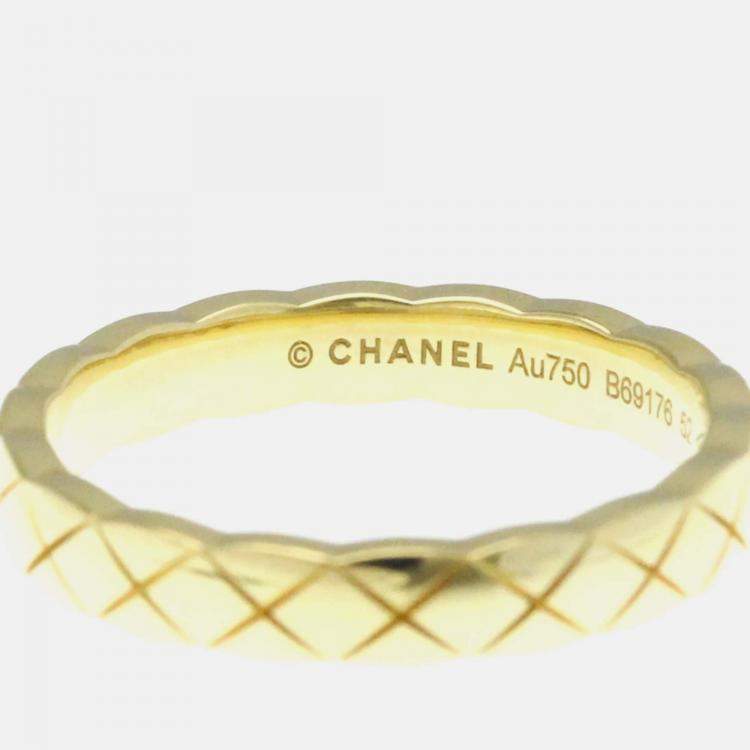 Pre Owned Chanel Coco Crush Ring Mini Yellow Gold 18K Fashion No Stone Band Ring Gold