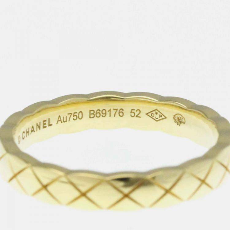 Pre Owned Chanel Coco Crush Ring Mini Yellow Gold 18K Fashion No Stone Band Ring Gold