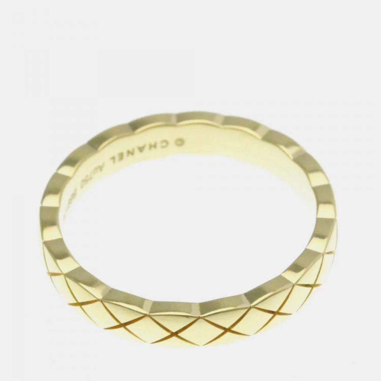 Pre Owned Chanel Coco Crush Ring Mini Yellow Gold 18K Fashion No Stone Band Ring Gold