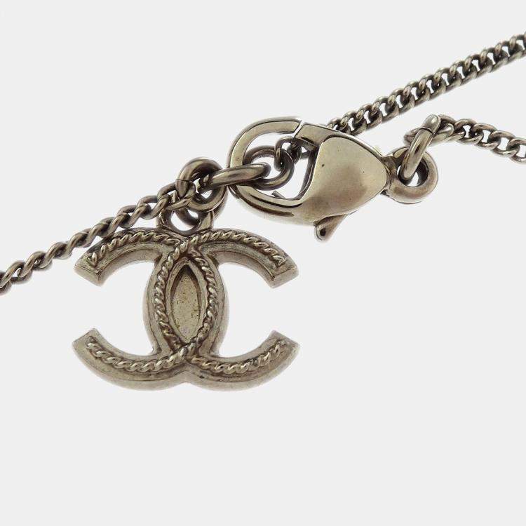 Pre Owned Chanel CC Chain Necklace Pendant Silver