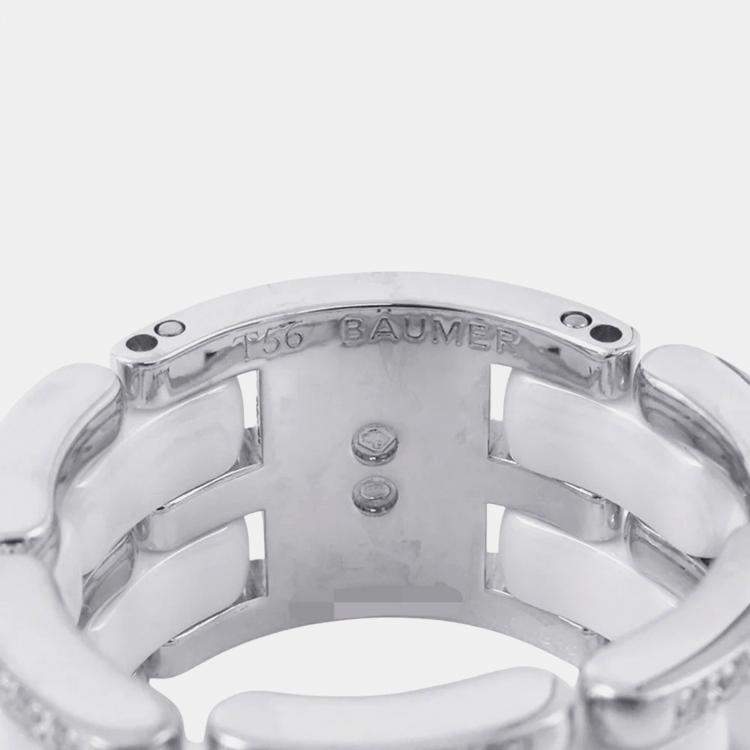 Pre Owned Chanel Ultra Diamond Ring 18 WG Ceramic EU 56