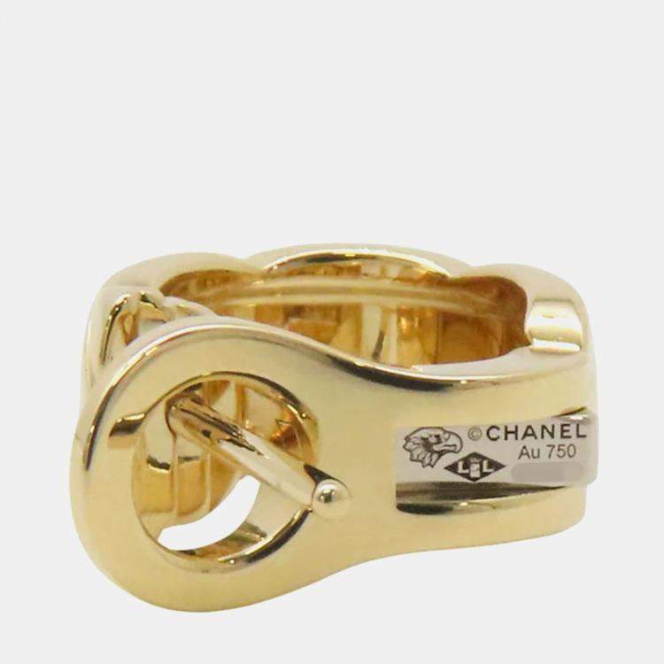Pre Owned Chanel 18K Yellow Gold Coco Crush Earrings 