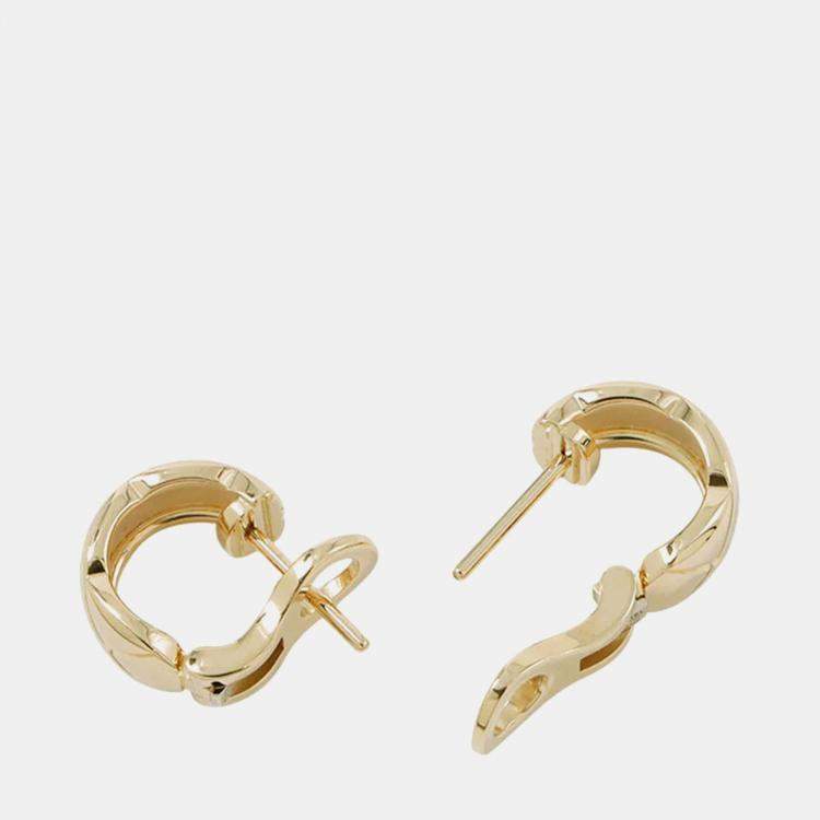 Pre Owned Chanel 18K Yellow Gold Coco Crush Earrings 
