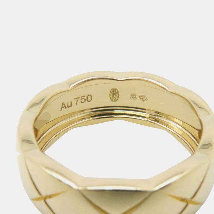 Pre Owned Chanel Coco Crash 18K Yellow Gold Ring Size Medium